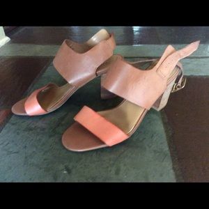 Dress nude sandals Franco Sarto, leather